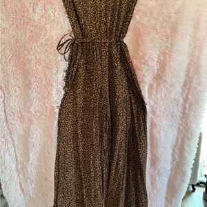 Leopard Print Sleeveless Jumpsuit